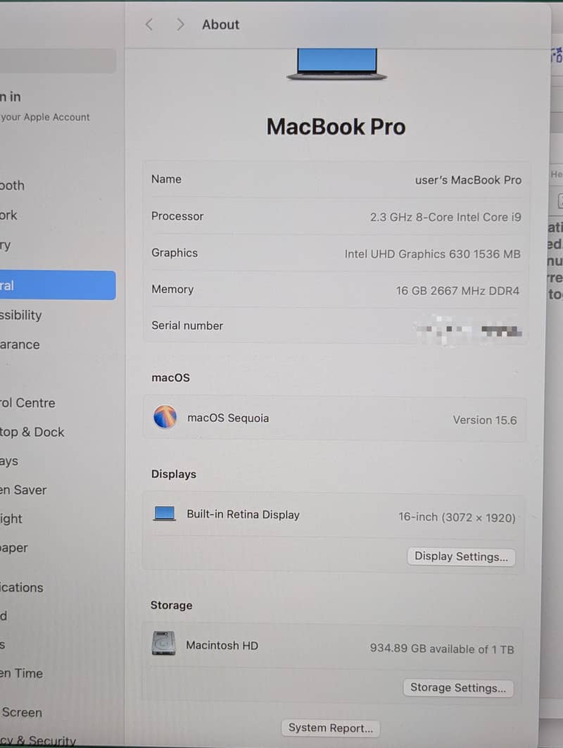 MacBook Pro 2019 (122 Cycle count) 1