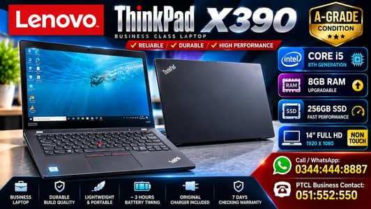 lenovo thinkpad x390 core i5, 8gb ddr4 ram, 256ssd laptop for sell