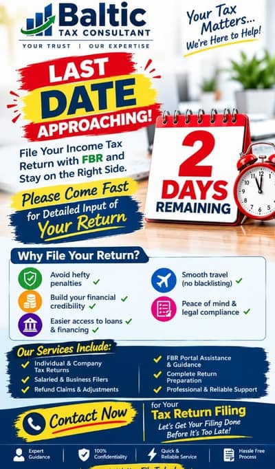 Income Tax Return Filing Services | FBR Tax Consultant | NTN & Tax