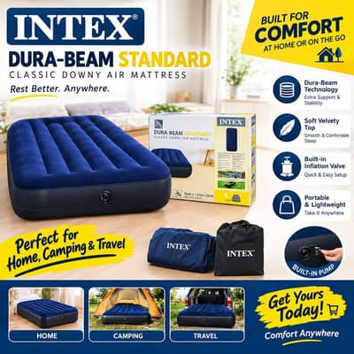 INTEX Airbed 30"x75"x10" Classic Downy Dura-Beam Fiber-Tech Technology