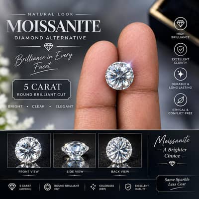silver diamond moissanite