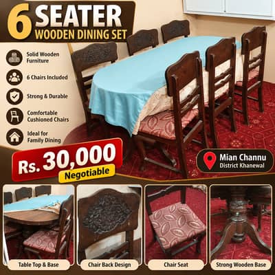 6 Seater Wooden Dining Table