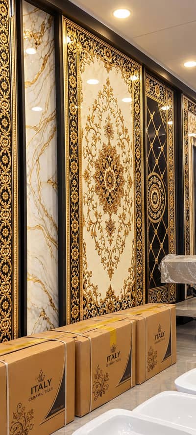 Luxury Black & Golden Decorative Floor/Wall Panel