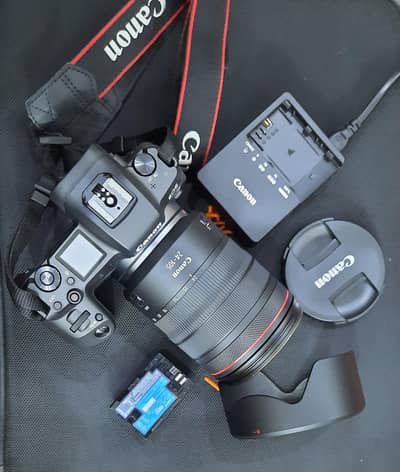 Canon EOS-R mirror less camera with RF 24-105mm f/4L IS USM Lens.