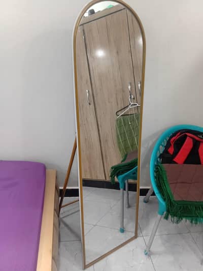 Mirror with stand and light