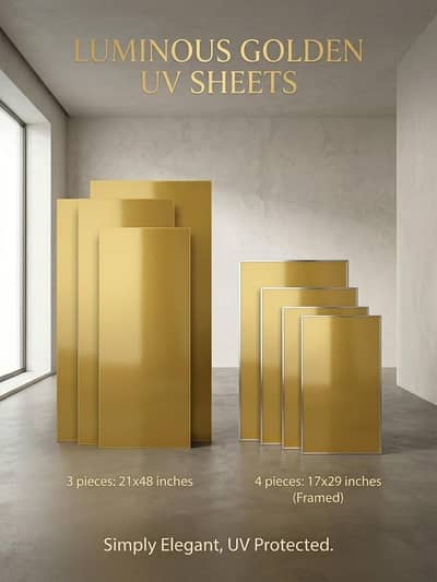 High Quality Golden UV PVC Sheets 7 Pieces Available