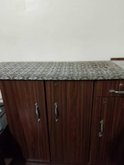 Wooden Ironing Table Cabinet with Storage & Drawer for Sale
