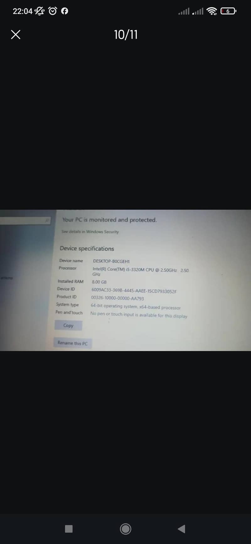 HP CORE I5 3RD GENERATION EXCHANGE 9