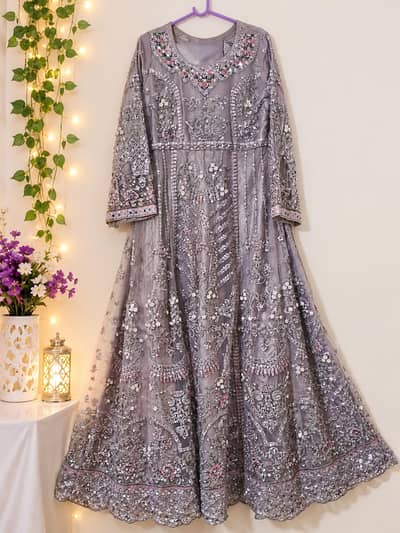 Grey Embroidery maxi_