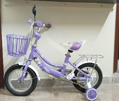Used Kids Bicycle with Basket & Training Wheels