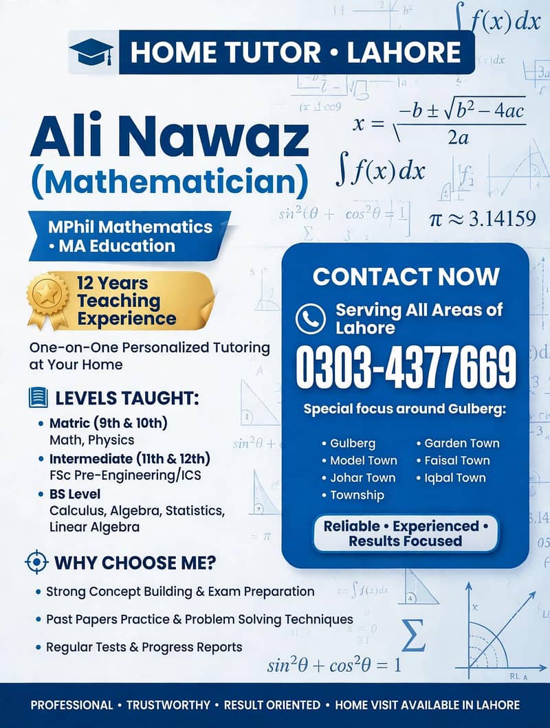 Mathematics home Tutor 0
