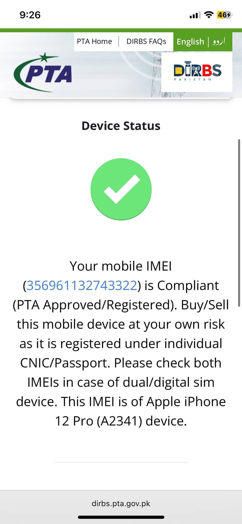 Iphone 12 pro pta 3
