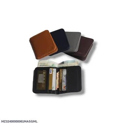 Synthetic Leather Wallet for Men and Women (Black, Blue, Brown,Grey)