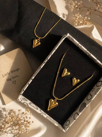 Stainless steel heart set