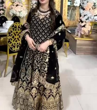 velvet lehnga full heavy