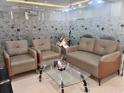 Sofa Set with Glass Center Table for Sale