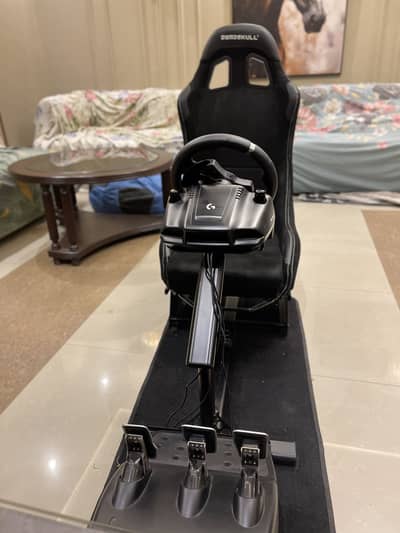 Logitech G923 Racing Simulator DeadSkull Seat + 2 PS4 Games  Like New