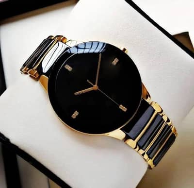 خوبصورت بلیک اینڈ گولڈ لگژری واچ | Stylish Men's Watch