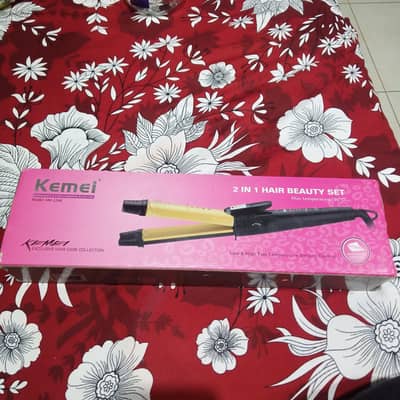 Kemei KM-1268 2 in 1 Hair Straightener & Curler