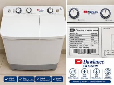 Dawlance DW-6550W Twin Tub Washing Machine for Sale