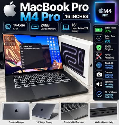 Apple MacBook Pro M4 Pro 16-Inch | 24GB RAM | 1TB SSD
