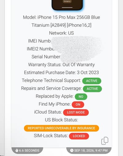 IPhone 15 Pro Max ICloud Lock