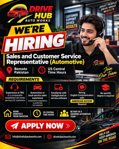 Sales and Customer Service Representative (Automotive) Remote