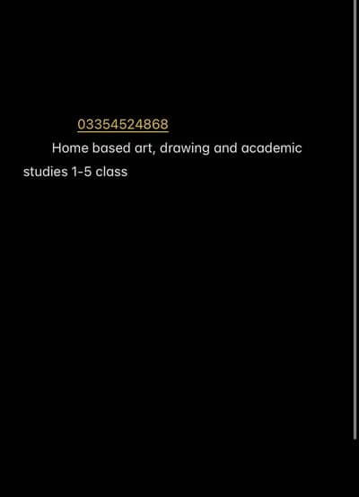 Home based art, drawing and academic studies 1-5