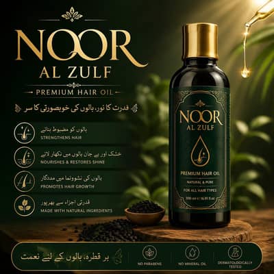 NOOR AL ZULF Premium Hair Oil – Natural Hair Care | 100ml & 500ml