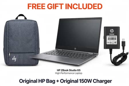 HP ZBook Studio G5 i7 9th 16/256 Quadro 4GB + FREE Bag & 150W Charger