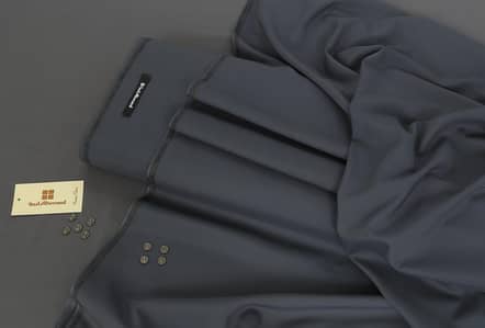 Unstitched Men's Wash & Wear Suit Fabric - Grey (4 Meter)