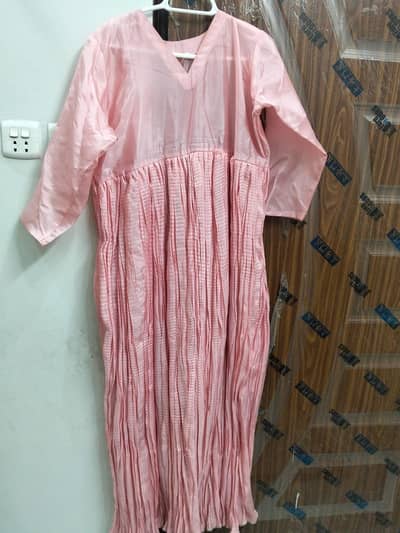 Beautiful pink heavy embroidered party wear dress for sale.