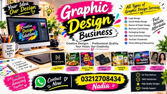 Graphic designer providing
