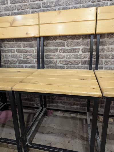 40 Woden chairs and 7 marble tables