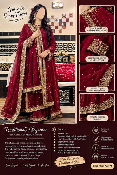 Traditional Long Coat maxi with Hand made work