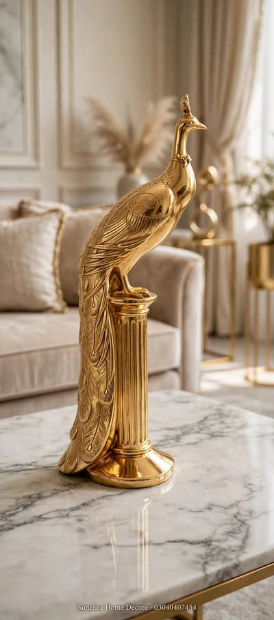 golden peacock showpiece 12 inch home Decor