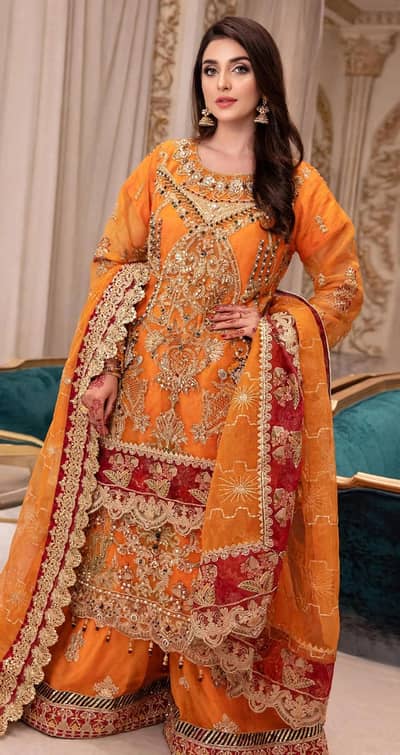 long shirt with sharara dupatta