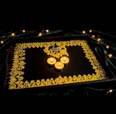 Kaaba colours . black and gold. . the most elegant tray