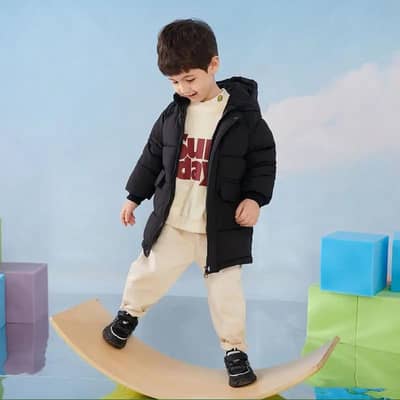 Kids Premium Red Winter Puffer Jacket - Hooded Warm Coat