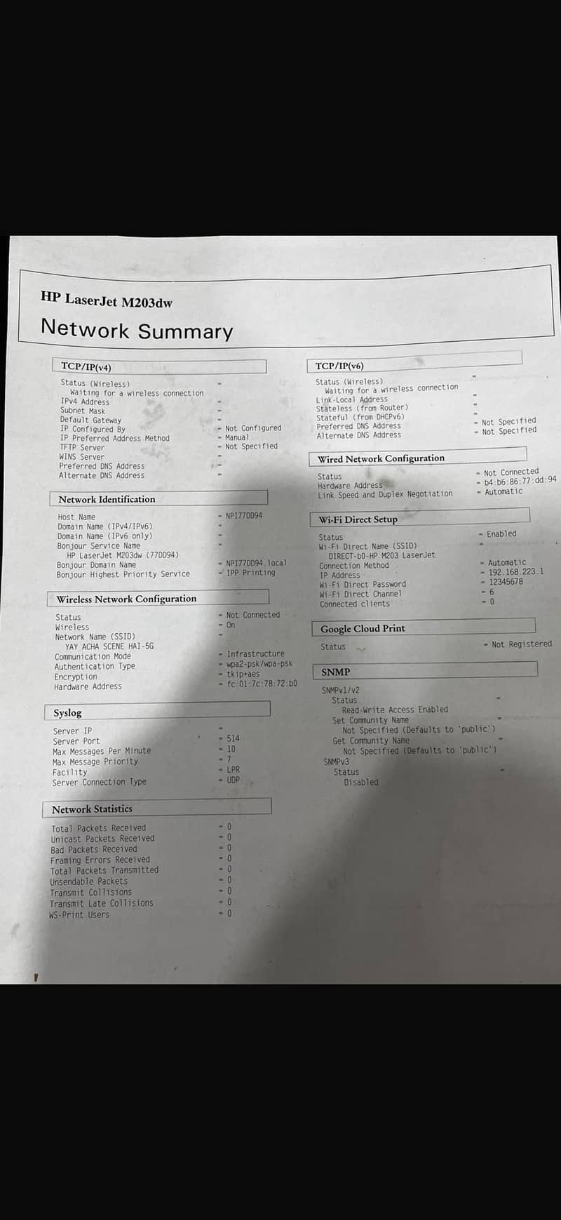 Hp printer 0