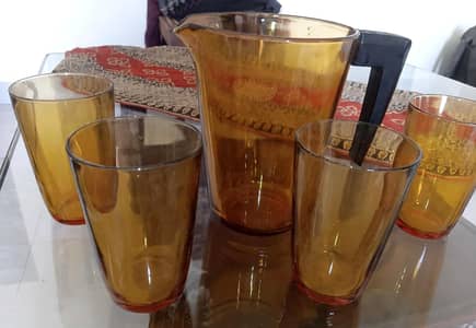 Vereco France Vintage Glass Water Set (5 Pcs)