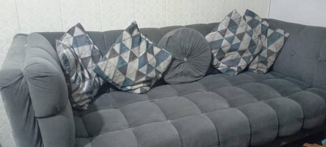 5 seater sofa with cushions gray colour