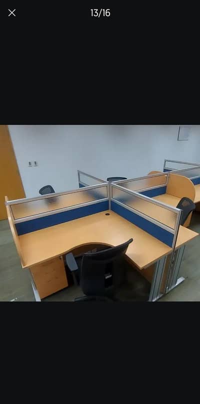 Set of 4 Workstations & 4 drawers in imported sheet; Size: 4.5ft x 4ft
