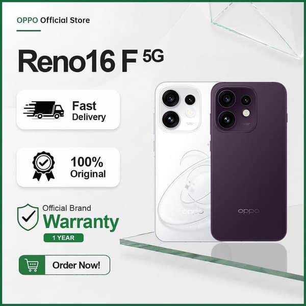 OPPO Reno16 F | 8GB RAM + 256GB ROM (Get Free Gift Phone Holder)