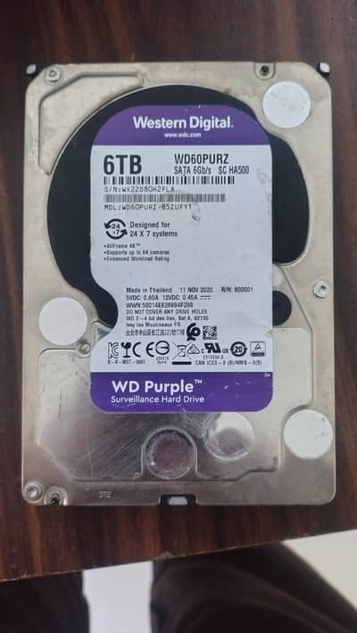 Internel Hard drive 6TB used