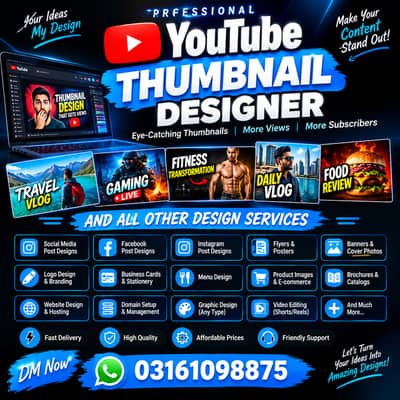 ALL THUMBNAIL AND POST CREATOR SERVICES AVAILIBLE AND ACCOUNT MANAGME