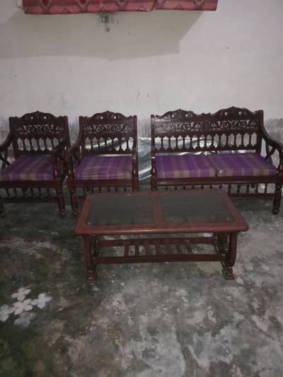 sofa set with glass table