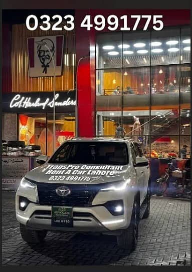 Monthly rent a car self Fortuner, Yaris, Cultus, Alto, Civic, Tucson/