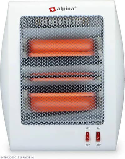 White Stainless Steel Electric Heater 3-Tier Compact