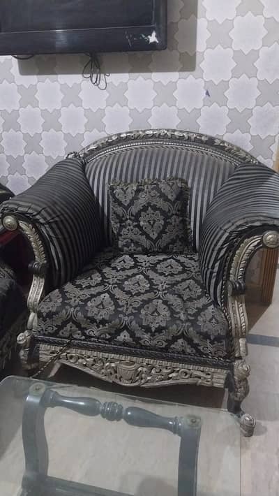Wooden Sofa Set with 2 Tables
